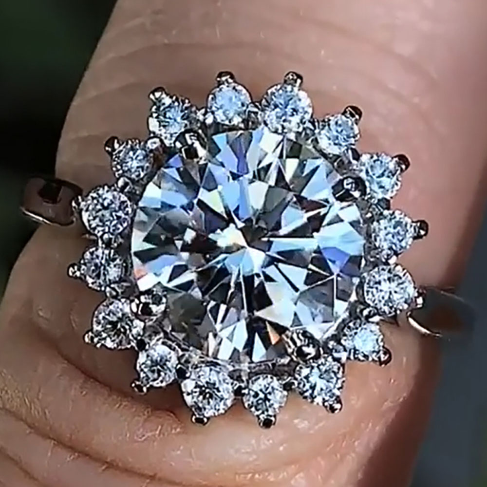 Moissanite Engagement Ring 1 Carat - Anello di fidanzamento per anniversario di