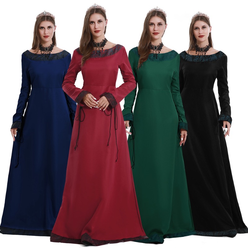 Necklaces - Abito lungo medievale da donna, con