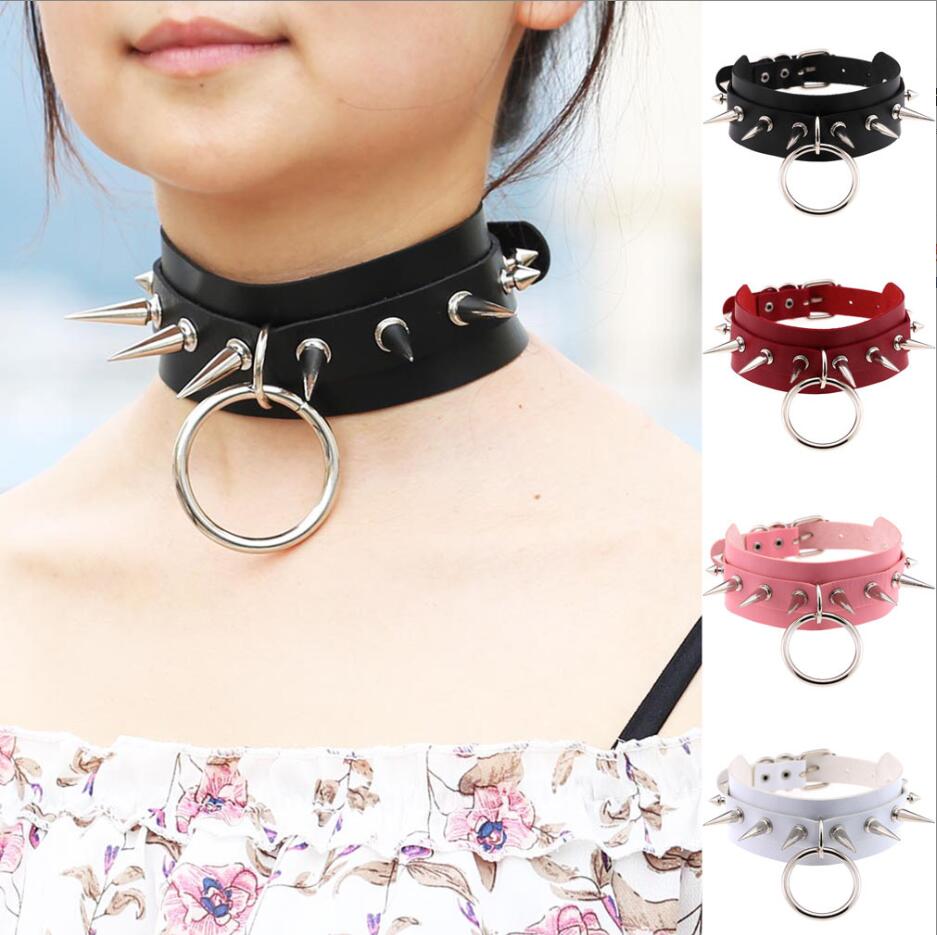 Goth Punk Spike Choker - Girocollo lungo a spillo colletto Punk