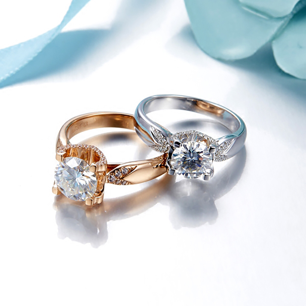 Anello in oro bianco massiccio - Moissanite Engagement Ring 1 Carat recensione e prezzo